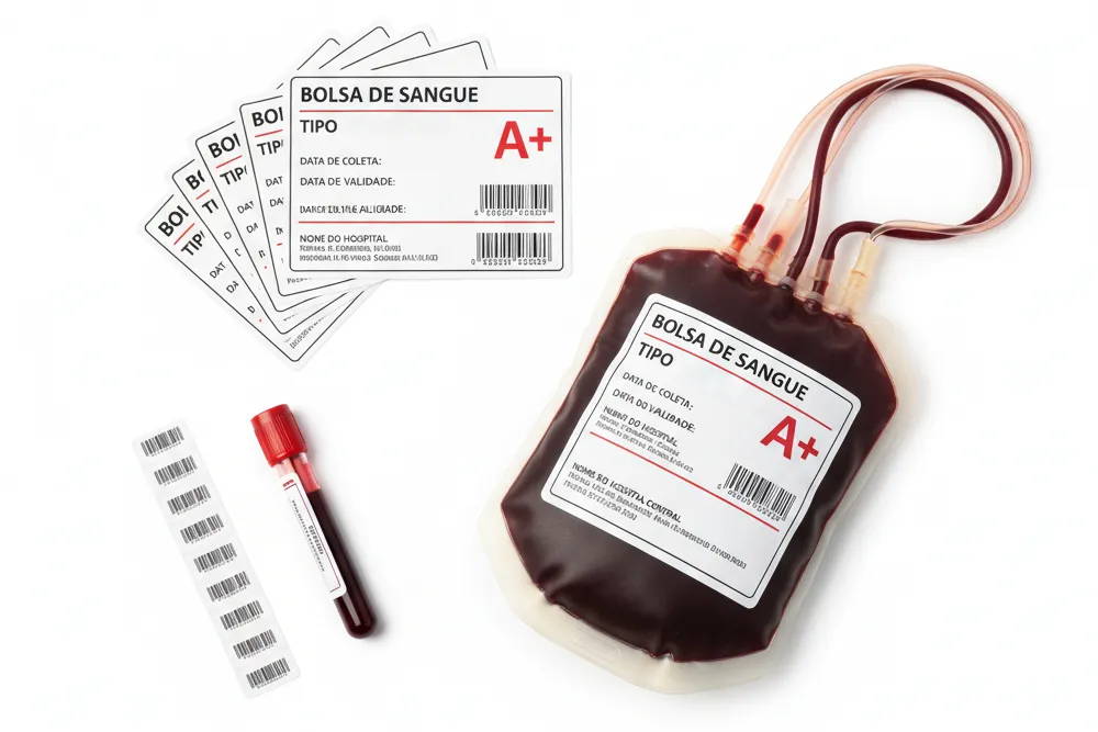 Etiqueta de Identificação para Bolsa de Sangue